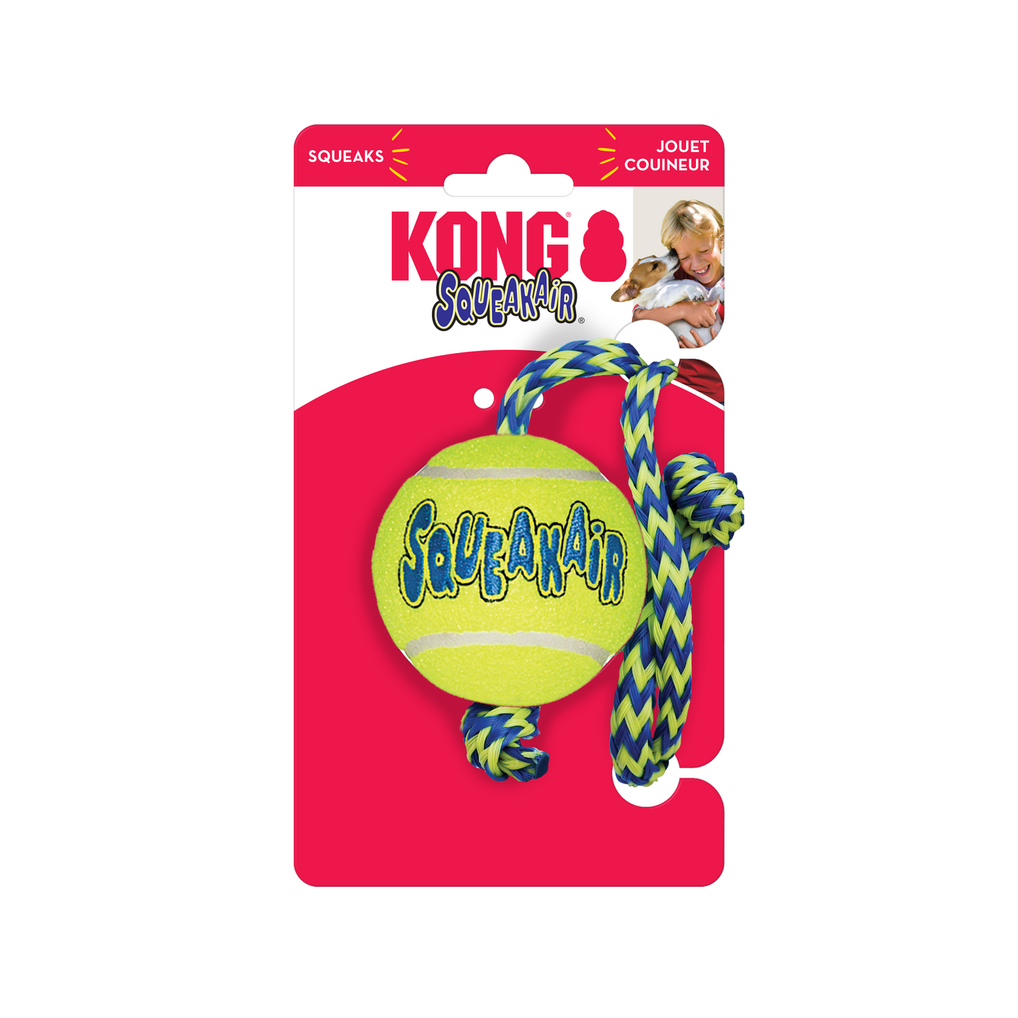 Kong SqueakAir Ball With Rope