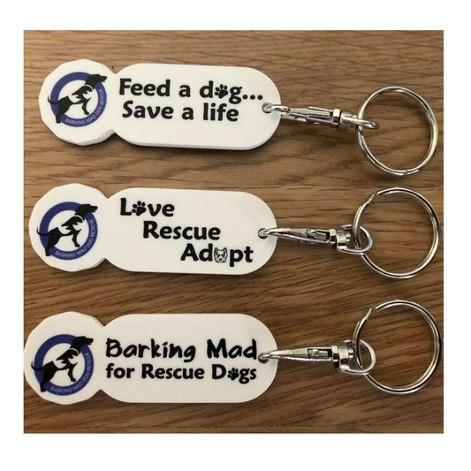 Barking Mad Dog Rescue - Shopping Trolley Token Keyring