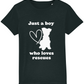 'Just a Boy who loves rescues'  - premium organic cotton children's tee