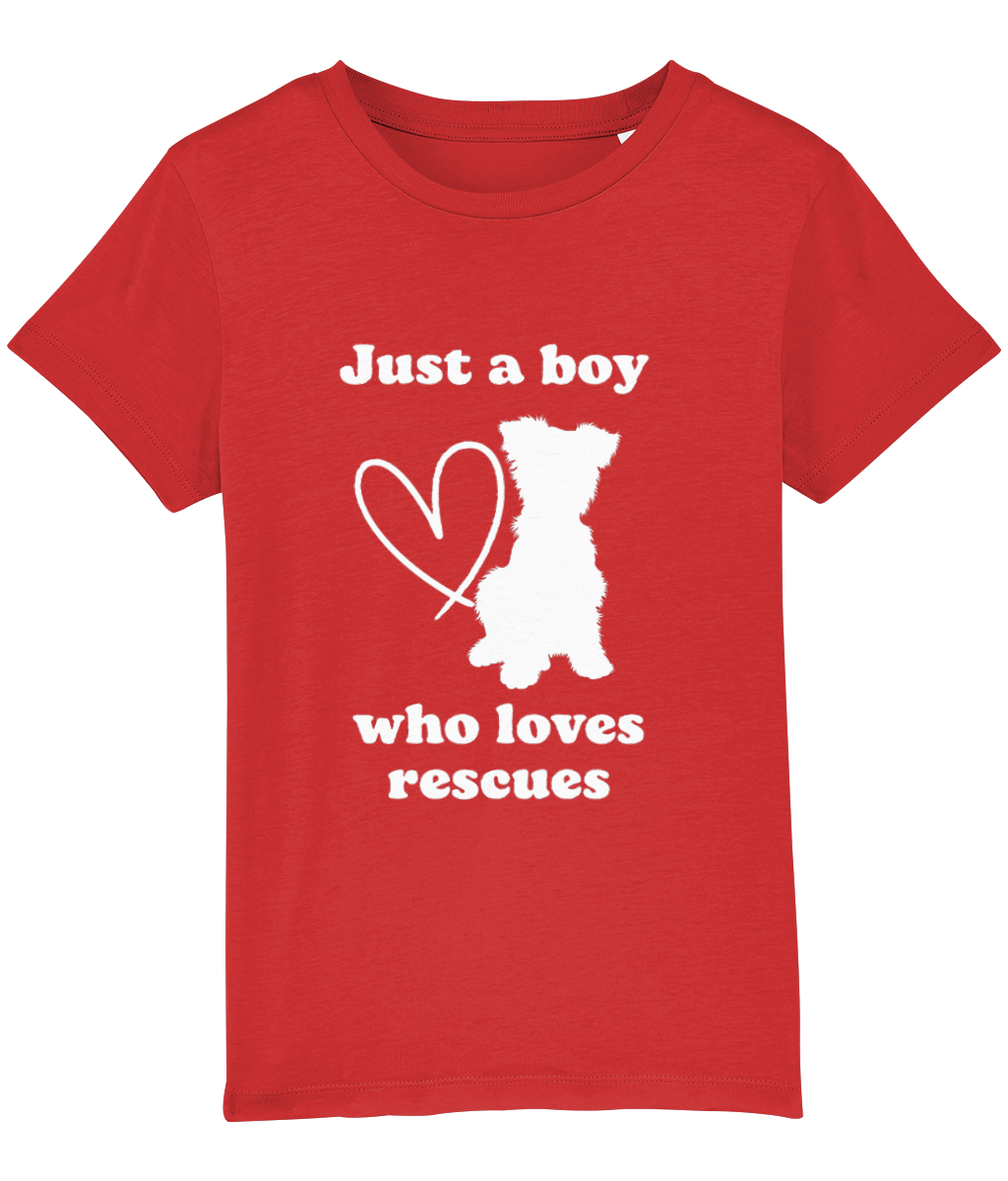 'Just a Boy who loves rescues'  - premium organic cotton children's tee